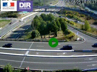 Webcam traffic à Grenoble-sud sur l'autoroute A480. Vue orientée vers l'entrée et la sortie de Grenoble