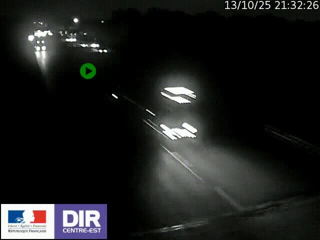 Caméra trafic à la jonction entre l'A46 (Rocade-est de Lyon) et l'A42 à hauteur de Vault-en-Velin en direction de Marseille