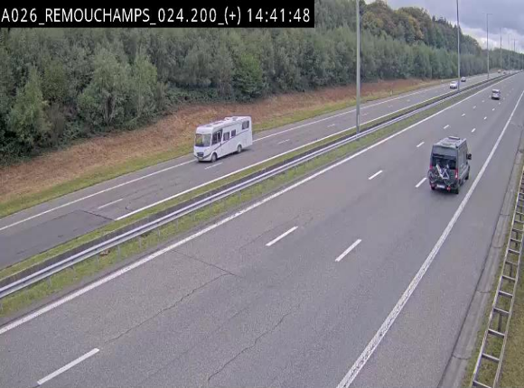Webcam à hauteur de Spa entre la sortie Remouchamps et la sortie Stavelot. Vue orientée vers les Ardennes