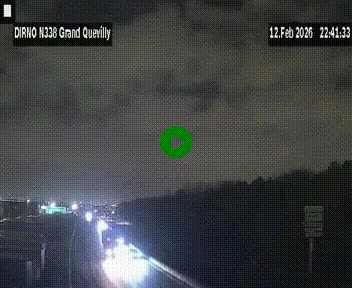 Webcam routière sur N338 à hauteur de Grand-Quevilly en périphérie de Rouen. Vue orientée vers Rouen