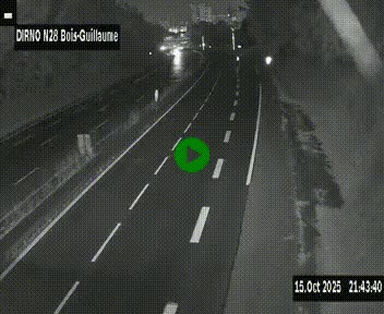 Webcam routière à hauteur de Bois-Guillaume en périphérie de Rouen. Vue orientée vers Rouen