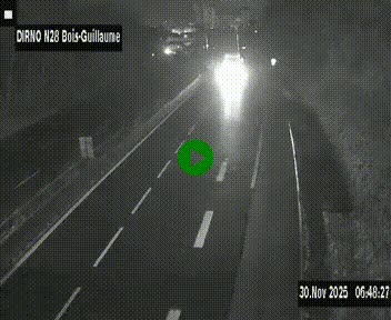 Webcam routière à hauteur de Bois-Guillaume en périphérie de Rouen. Vue orientée vers Rouen