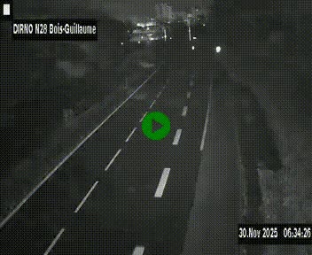 Webcam routière à hauteur de Bois-Guillaume en périphérie de Rouen. Vue orientée vers Rouen