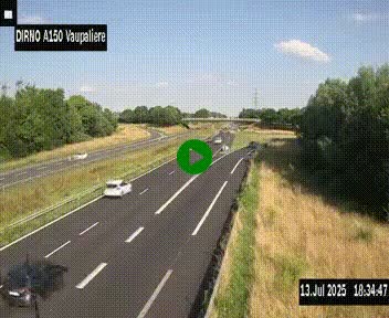 Webcam autoroute A150 à hauteur de La Vaupalière en périphérie de Rouen. Vue orientée vers Rouen