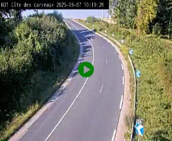 Webcam en haut de la Côte des Carreaux sur la N31 à Avesnes-en-Bray. Vue orientée vers Rouen