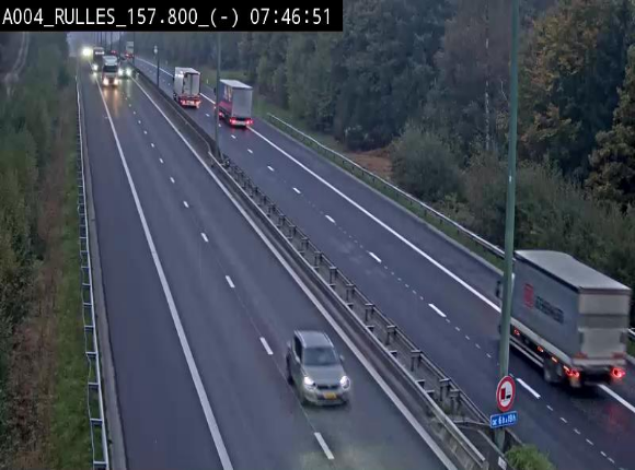 Webcam à Marbehan sur l'E411 à hauteur de la sortie 28a Rulles. Vue orientée vers Bruxelles