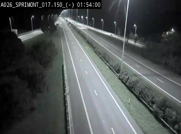 Webcam E25 (A26) à hauteur de Sprimont en direction de Liège et en provenance de Bastogne