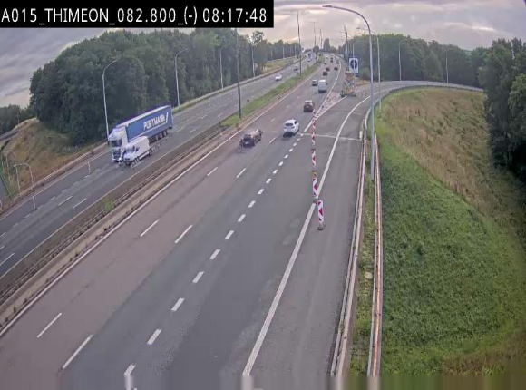 Caméra trafic Belgique - Thiméon - E42, jonction avec A54 (E420) direction La Louvière/Charleroi - BK 82.82
