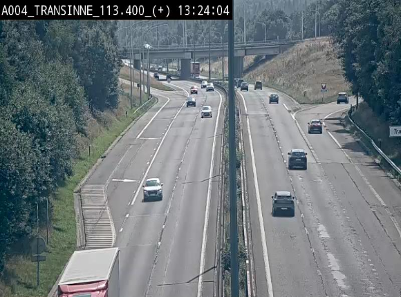 Webcam dans les Ardennes sur l'E411 à hauteur de Transinne. Vue orientée vers le sud de la Belgique