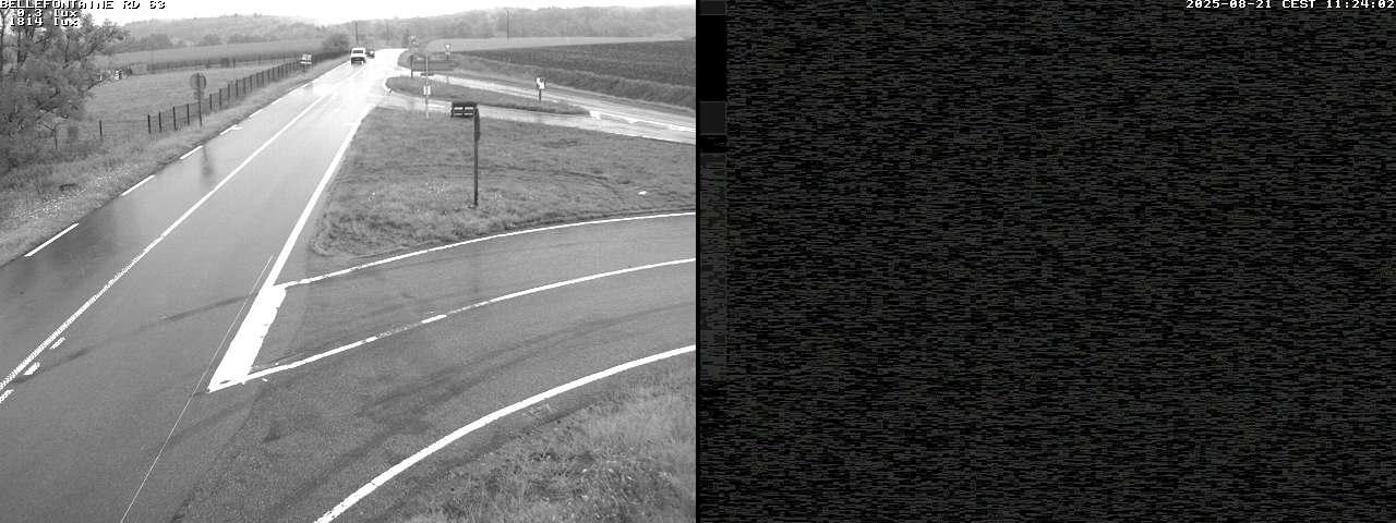 Webcam à Bellefontaine dans les Vosges à 552 mètres d'altitude sur la D63, à la jonction avec la D20A