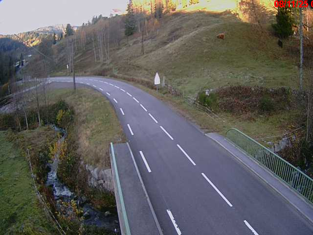Webcam en haut du col d'Oderen sur la D43 à 830 mètres d'altitude dans les Vosges
