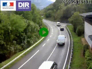 Caméra trafic sur la N90 à Bourg-Saint-Maurice, en provenance d'Aoste et en direction d'Albertville