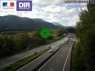 Caméra trafic à Meylan sur la Rocade-Sud de Grenoble en direction d'Aix-en-Provence