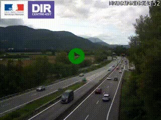 Caméra trafic à Meylan sur la Rocade-Sud de Grenoble en direction d'Aix-en-Provence