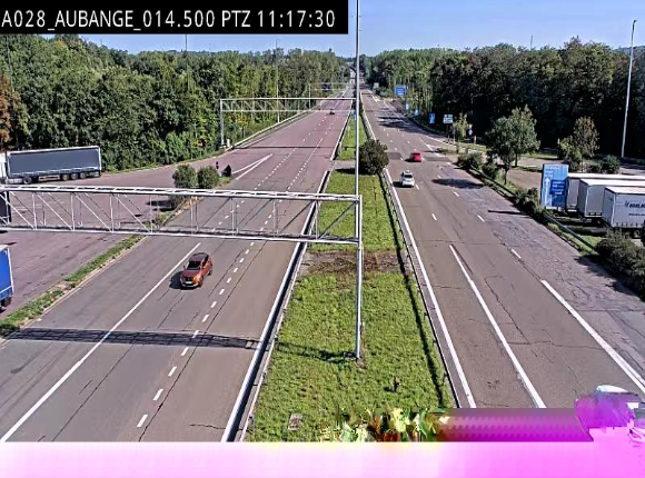 Webcam autoroute Belgique - Aubange - A28 direction Arlon - BK 14
