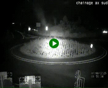 Webcam au nord d'Ax-les-Thermes au niveau de l'aire de chaînage de la N20. Vue orientée vers les Pyrénées, en direction de Pas de la Case