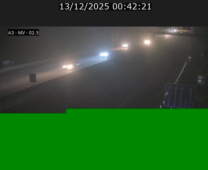 Webcam autoroute A3 au Luxembourg à proximité de la Croix de Gasperich. Vue orientée vers Luxembourg