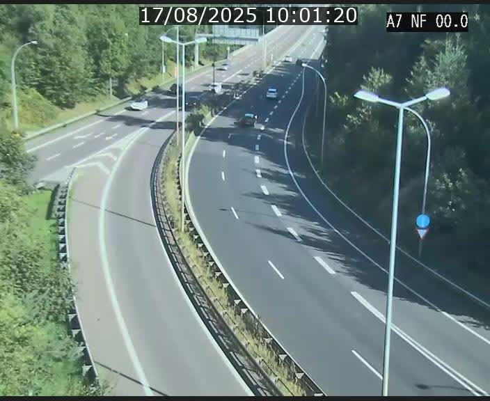 Caméra autoroute Luxembourg A7 - Echangeur A1/A7 Grünewald direction Tunnel Stafelter