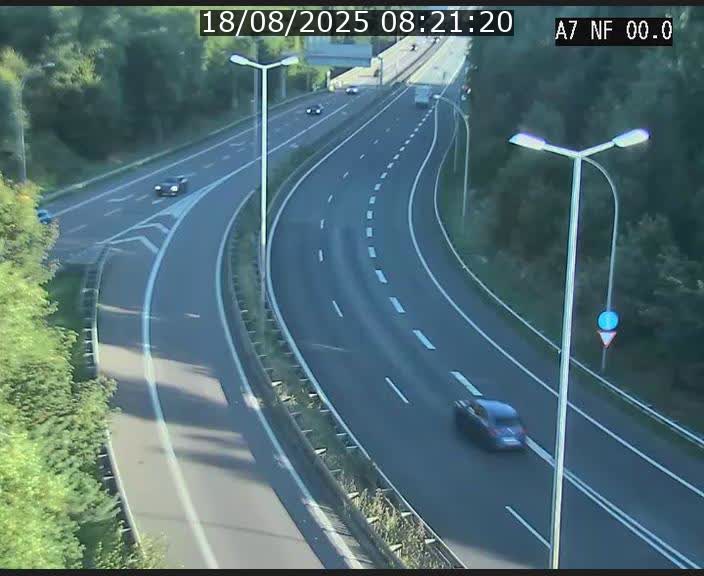 Caméra autoroute Luxembourg A7 - Echangeur A1/A7 Grünewald direction Tunnel Stafelter