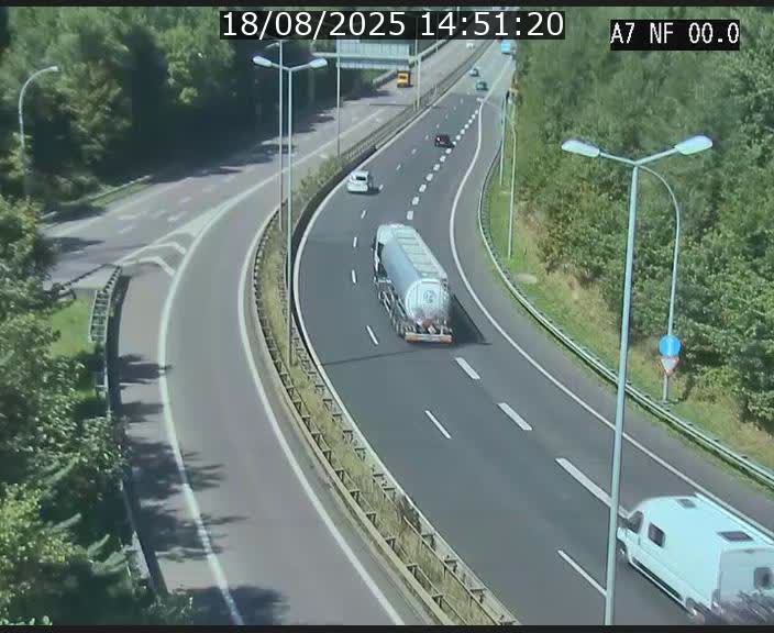 Caméra autoroute Luxembourg A7 - Echangeur A1/A7 Grünewald direction Tunnel Stafelter