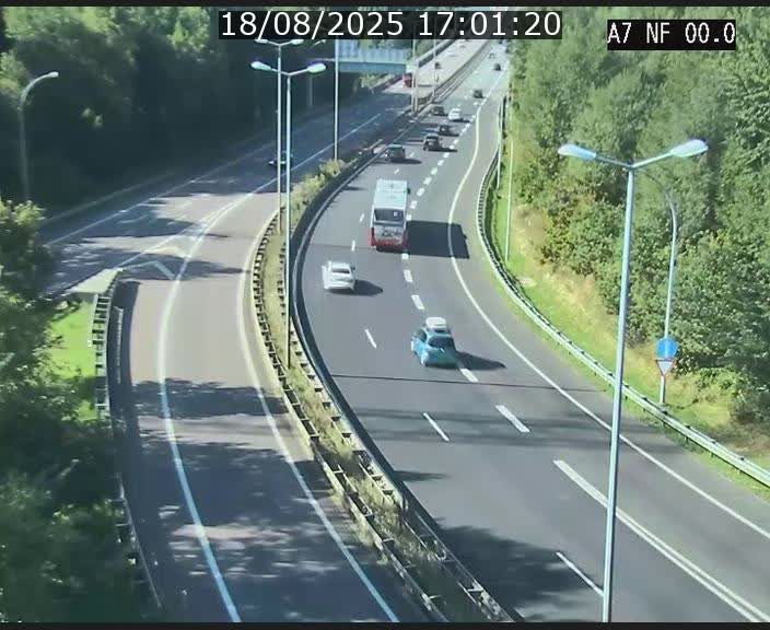 Caméra autoroute Luxembourg A7 - Echangeur A1/A7 Grünewald direction Tunnel Stafelter