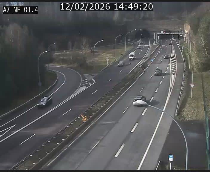 Caméra autoroute Luxembourg A7 - Echangeur Waldhaff - direction Tunnel Stafelter