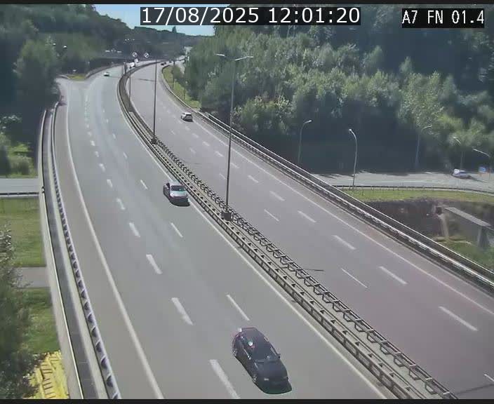 Caméra autoroute Luxembourg A7 - Tunnel Stafelter - direction Echangeur Grünewald