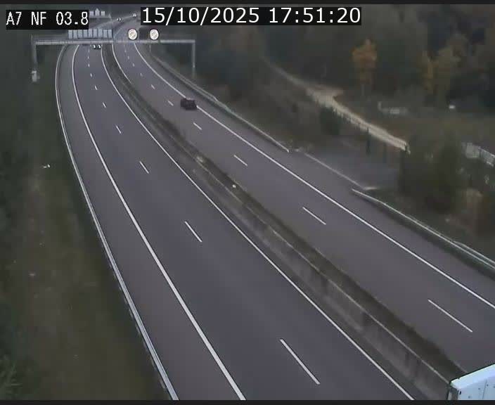 Webcam autoroute A7 au Luxembourg à la sortie du Tunnel Stafelter vers le Nord