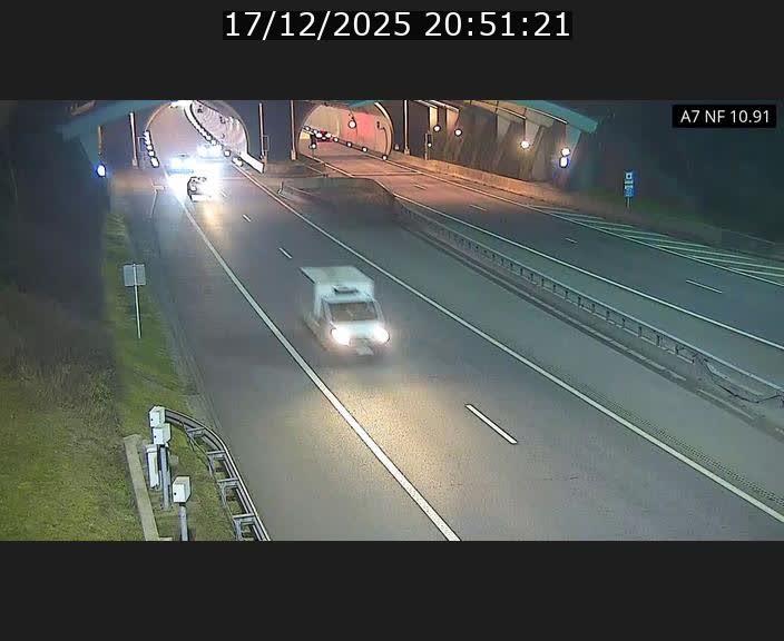 Caméra trafic Luxembourg - A7, Tunnel Gousselerbierg, entrée sud, direction Mersch