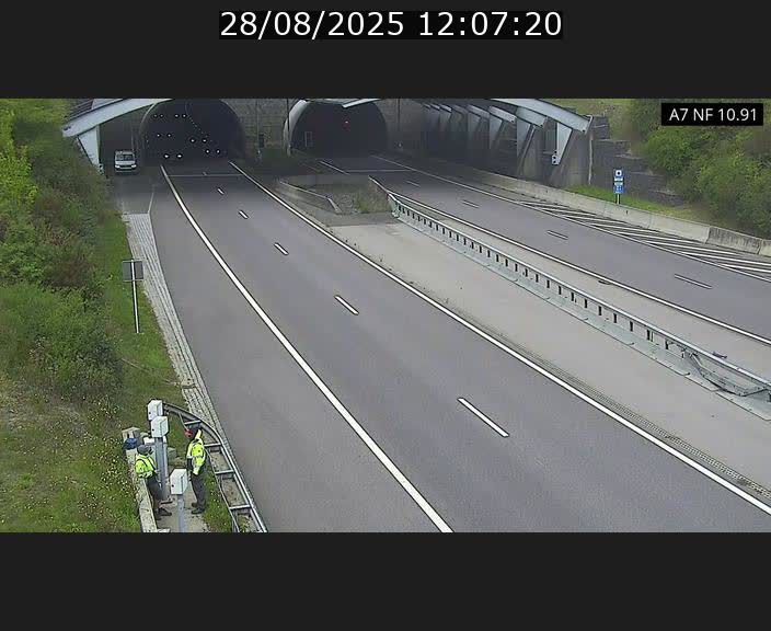Caméra trafic Luxembourg - A7, Tunnel Gousselerbierg, entrée sud, direction Mersch
