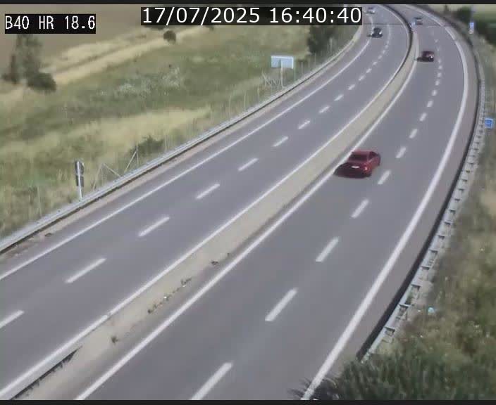 Webcam sur la route de liaison entre Micheville et Esch-Belval à la frontière entre le Luxembourg et la France. Vue orientée vers la Lorraine.