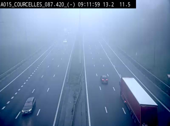 Webcam autoroute Belgique - Viesville - E42 direction Mons - BK 84.35