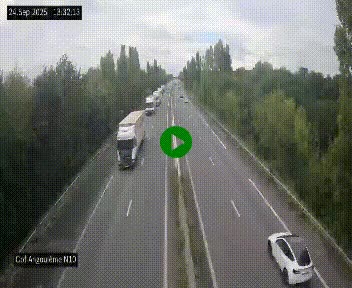 Webcam routière à la fin de la N10, en périphérique ouest d'Angouleme, proche de la jonction avec l'A10