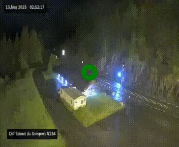 Webcam à l'entrée du tunnel du Somport, côté français, sur la N134, dans les Pyrénées, en direction de l'Espagne, à 1116 mètres d'altitude