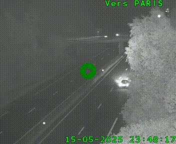 Caméra routière sur l'autoroute A20 au nord de Limoges, à la jonction avec la N520. Vue orientée vers Paris