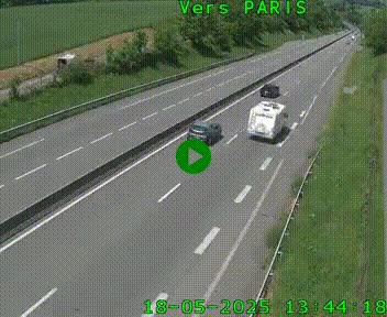 Caméra routière sur l'autoroute A20 à Saint-Hilaire-Bonneval, au sud de Limoges. Vue orientée vers Paris