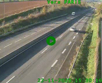Caméra routière sur l'autoroute A20 à Saint-Hilaire-Bonneval, au sud de Limoges. Vue orientée vers Paris