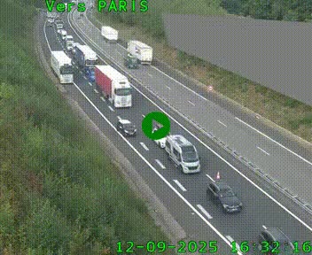 Caméra routière sur l'autoroute A20 à Saint-Pardoux-l'Ortigier, à la jonction avec l'A89. Vue orientée vers Paris