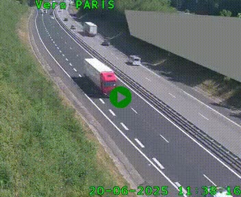 Caméra routière sur l'autoroute A20 à Saint-Pardoux-l'Ortigier, à la jonction avec l'A89. Vue orientée vers Paris