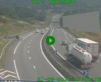 Caméra routière sur l'autoroute A20 à Noailles, en périphérie de Brive-la-Gaillarde. Vue orientée vers Toulouse