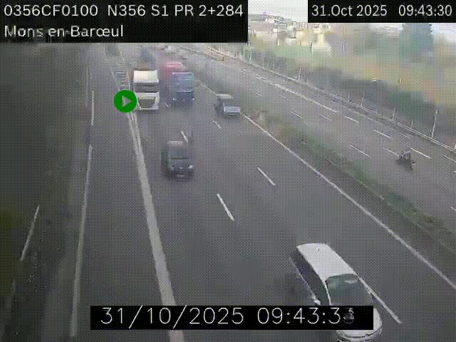 Webcam à l'entrée de Lille en direction du périphérique, à proximité de Mons-en-Baroeul sur la N356