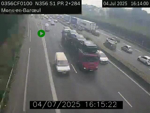Webcam à l'entrée de Lille en direction du périphérique, à proximité de Mons-en-Baroeul sur la N356