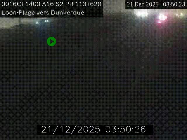 Webcam autoroute A16 à hauteur de Loon-Plage. Vue orientée vers Dunkerque et la Belgique.