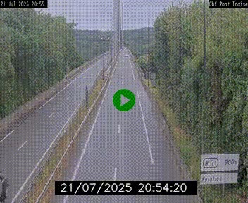 Webcam sur la N165 après le Pont de l'Iroise, à l'entrée de Brest