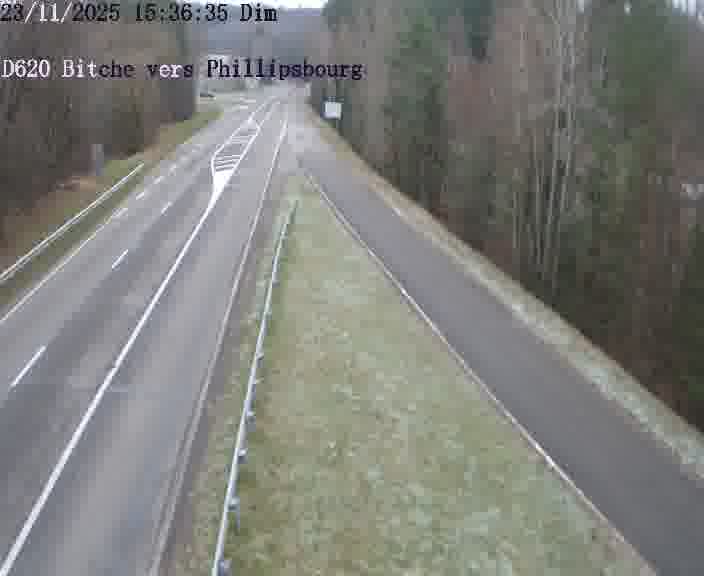 Webcam sur la D620, sur le contournement de Bitche. Vue orientée vers Philippsbourg