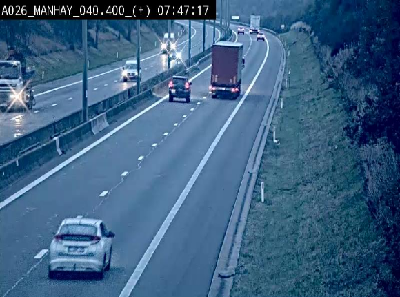 Webcam autoroute A26/E25 à hauteur de Manhay, avant la jonction avec la N651 en direction de Luxembourg - BK 40.4