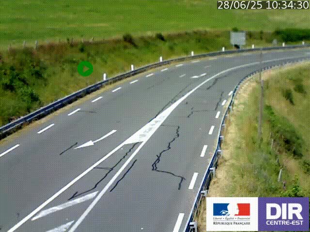 Webcam sur le col Pin Bouchain, vue orientée vers Roanne, en provenance de Lyon sur la nationale 7 (N7)