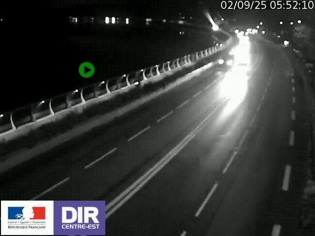 Webcam sur le quai Parjot à Vienne, aux Portes de Lyon, sur la Nationale 7, à la jonction avec le boulevard du Rhône-nord (D1407), caméra orientée vers Lyon