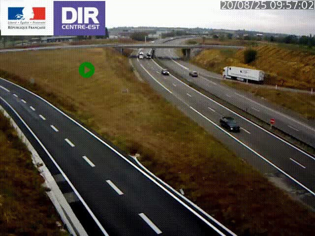 Webcam sur le contournement de Valence, sur la Nationale 7, caméra orientée vers Lyon