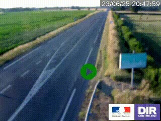 Webcam routière sur la RN7 à hauteur de Toulon-sur-Allier, entre Moulins et Vichy